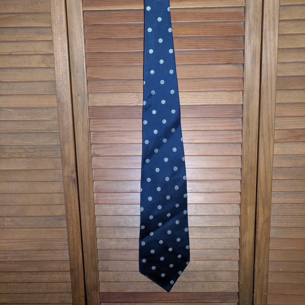 Blue and White Polka Dot Tie